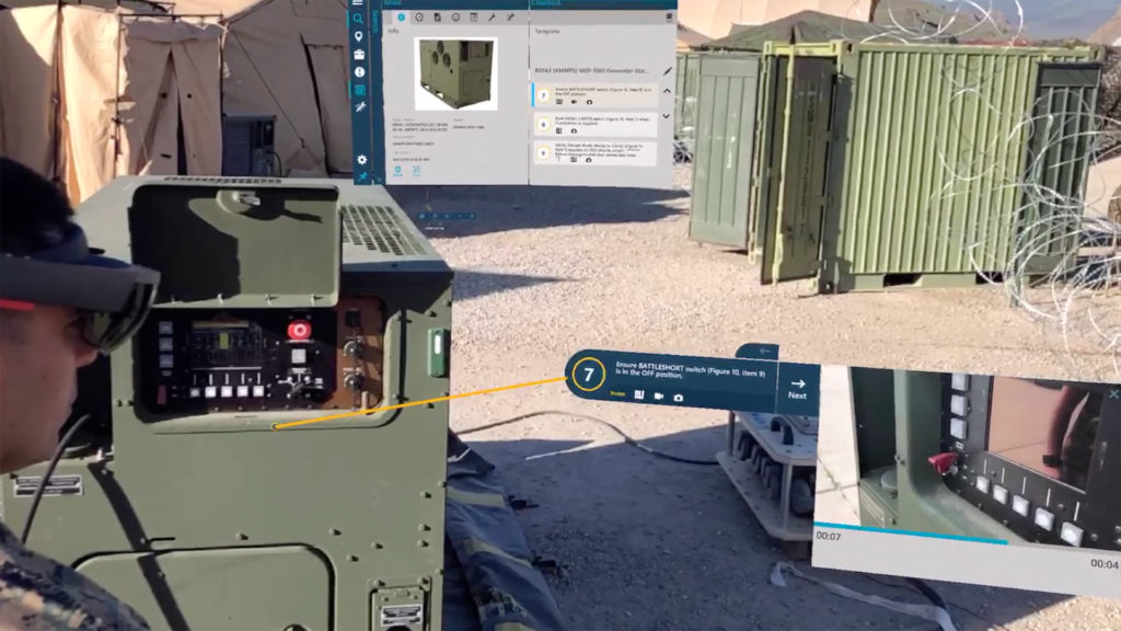 Military augmented reality work instruction software usmc critical logistics Taqtile Manifest AR Platform