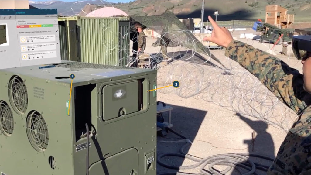 Military augmented reality work instruction software usmc critical logistics Taqtile Manifest AR Platform