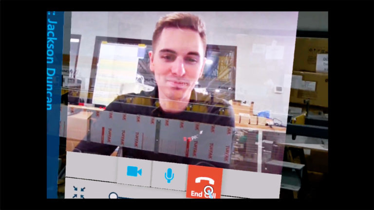 screen shot of remote assistance video call