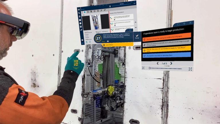 manufacturing equipment maintenance training software with augmented reality Taqtile Manifest AR Platform
