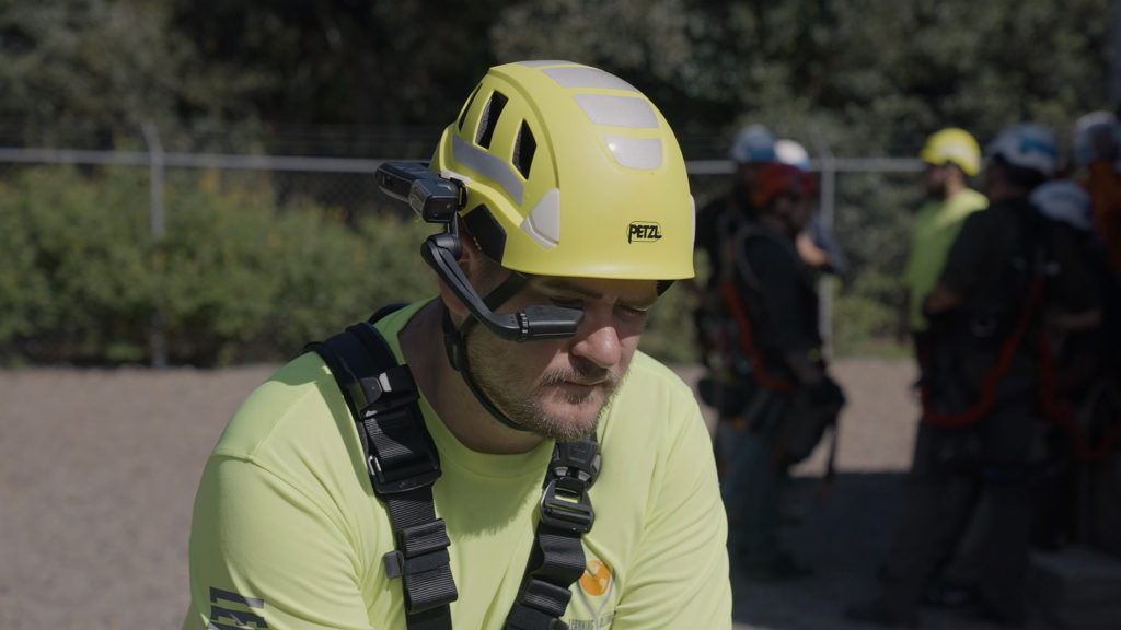 RealWear ruggedized wearable device running Taqtile Manifest augmented reality work instruction software