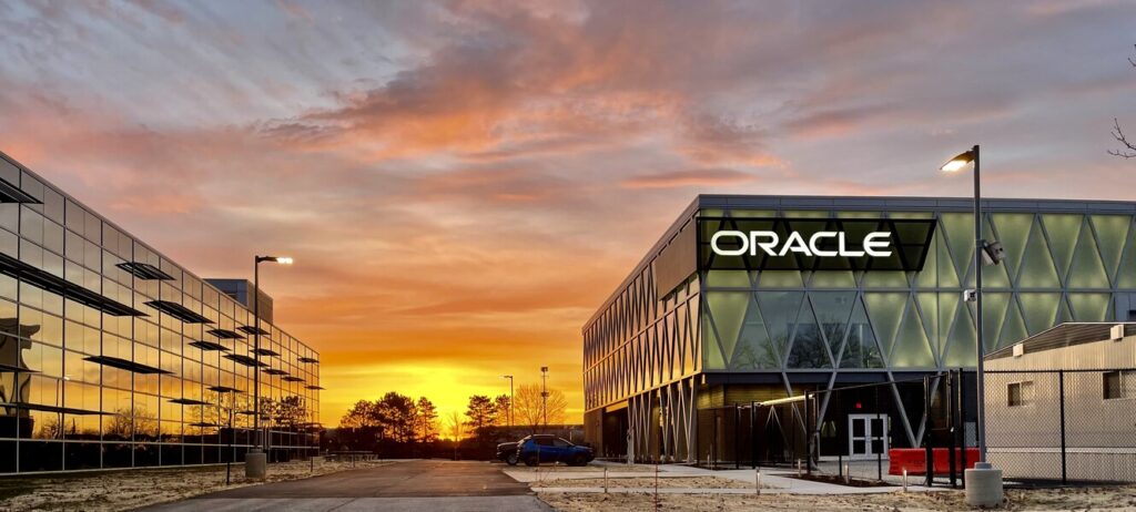 oracle industry lab with sunset