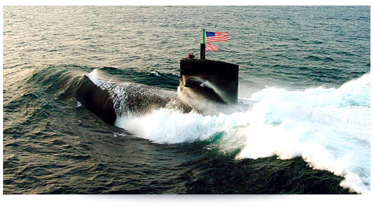 american submarine in the ocean